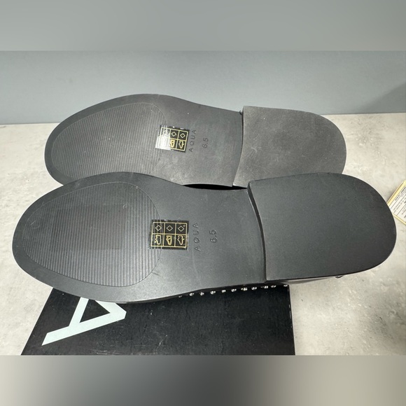 NIB- Aqua women’s Black Studded Loafers - Picture 6 of 9